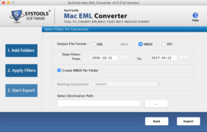 export eml files to Mac mail