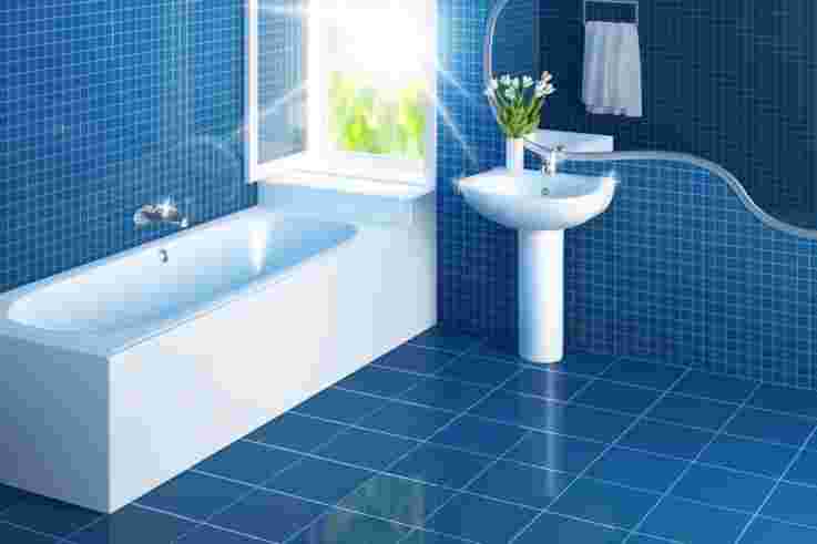 cleaning bathroom tiles